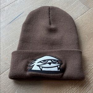 Port and Company Brown Beanie with White Patch
